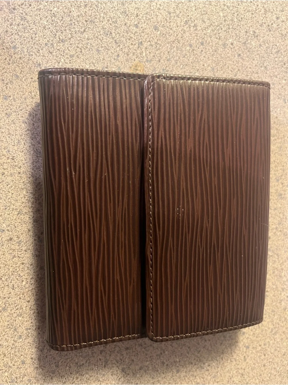 Louis Vuitton Brown Textured Epi Leather Card & Key Holder